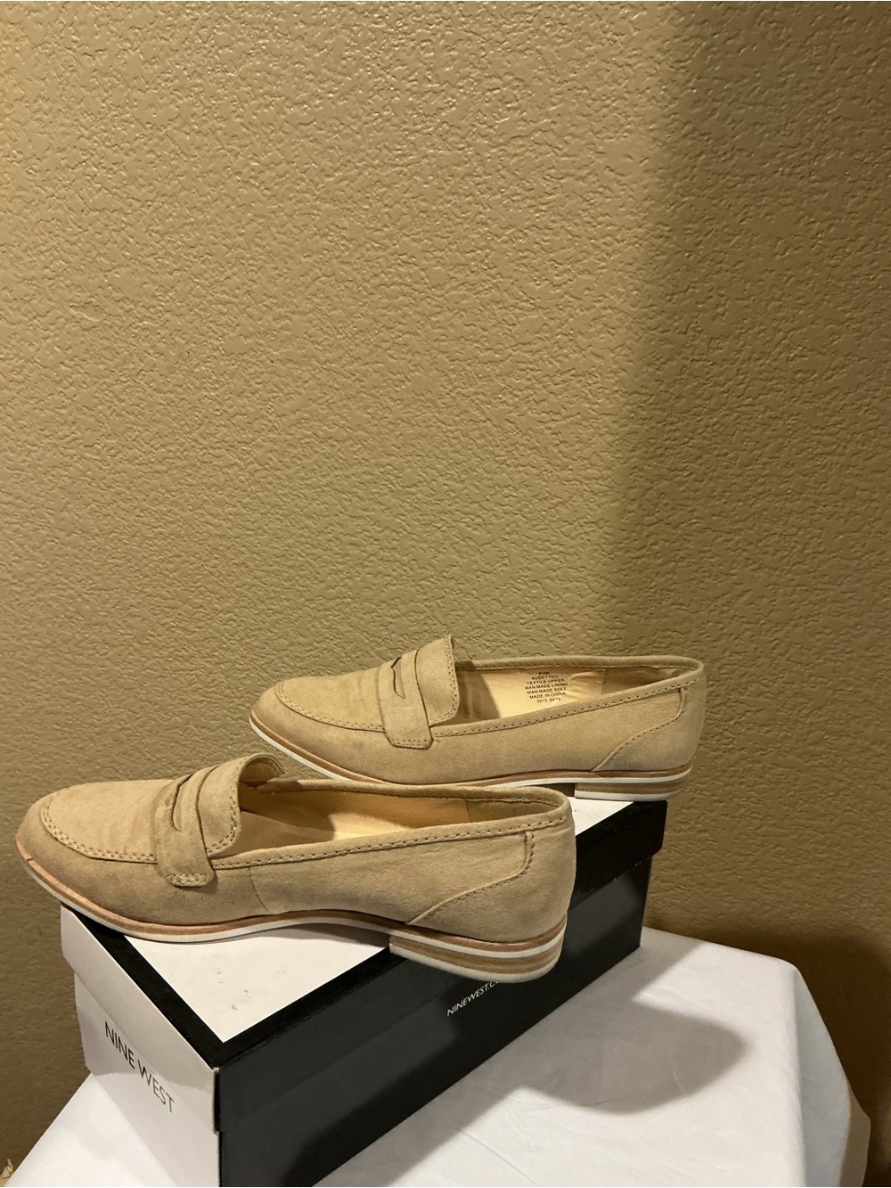 Nine West Women's Tan Suede Penny Loafers - Picture 3 of 4